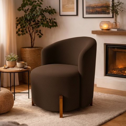 Poltrona Lounge Bouclé Estopar ? Moderna para Sala, Recepção e Quarto
