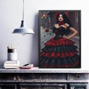 Ver imagem 2 de Quadro Decorativo Cigana Sete Saias 45x34cm - com Vidro:madeira Branca