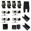 Ver imagem 2 de Kit Trilho Correr 3,00m 35x35 Alumínio Preto p/ Duas Portas de 75cm - RDA-4