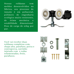 Kit Trilho Correr 3,00m 35x35 Alumínio Preto p/ Duas Portas de 75cm - RDA-4 - 4
