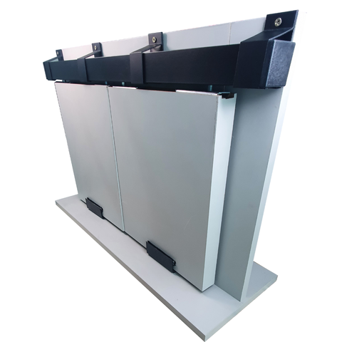 Kit Trilho Correr 3,00m 35x35 Alumínio Preto p/ Duas Portas de 75cm - RDA-4