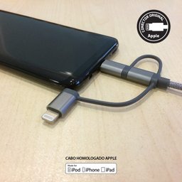 Cabo Multicable 3 em 1 – Lightning (mfi) Micro-usb | Usb-c com 1,5 M - 2