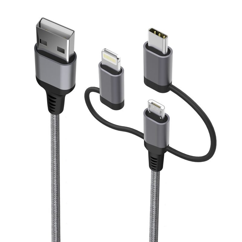 Cabo Multicable 3 em 1 – Lightning (mfi) Micro-usb | Usb-c com 1,5 M