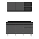 Ver imagem 6 de Armário Cozinha Modulada Compacta com Pia 150cm Milano Multimóveis MCR2474 Grafite/Preto
