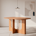 Ver imagem 1 de Mesa para Sala de Jantar Louise 130cm sem Vidro Marrom/Cinamomo