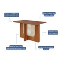 Ver imagem 4 de Mesa para Sala de Jantar Louise 130cm sem Vidro Marrom/Cinamomo