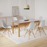 Conjunto Sala de Jantar Mesa Madeira Maciça Tampo Vidro com 6 Cadeiras Eames Espresso Móveis - 1
