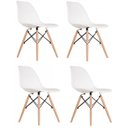 Ver imagem 4 de Conjunto Sala de Jantar Mesa Madeira Maciça Tampo Vidro com 6 Cadeiras Eames Espresso Móveis