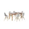 Conjunto Sala de Jantar Mesa Madeira Maciça Tampo Vidro com 6 Cadeiras Eames Espresso Móveis - 2
