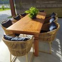 Ver imagem 3 de Mesa de Madeira Maciça de Demolição com Gavetas (apenas a Mesa):comp 180cm X Alt 80cm X Larg 90cm