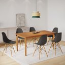 Ver imagem 1 de Conjunto Sala de Jantar Mesa Madeira Maciça com 6 Cadeiras Eames Espresso Móveis