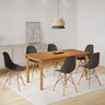 Conjunto Sala de Jantar Mesa Madeira Maciça com 6 Cadeiras Eames Espresso Móveis - 1