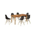 Ver imagem 2 de Conjunto Sala de Jantar Mesa Madeira Maciça com 6 Cadeiras Eames Espresso Móveis Marrom/Preto