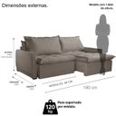 Ver imagem 4 de Sofá Cama Amsterdã Caixa Zero 180m Retrátil e Reclinável com Almofadas Soltas - Movenzo Estofados