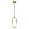 Luminária Lustre Arco Dourado Globo Vidro Cama Quarto 43cm - 1