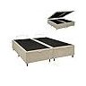 Base de Cama Box com Baú Queen ou King com 6 Pezinhos 2 Puxadores Frontais - Bege - Queen Corino - 2