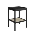 Ver imagem 3 de Mesa Lateral Quadrada com Prateleira 43cm Palhinha Pé Madeira Oslo Preto