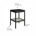 Ver imagem 5 de Mesa Lateral Quadrada com Prateleira 43cm Palhinha Pé Madeira Oslo Preto