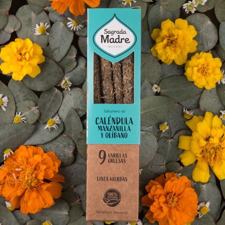 Incenso Sagrada Madre - Linha Ervas - Calendula Camomila e Olibano - 2