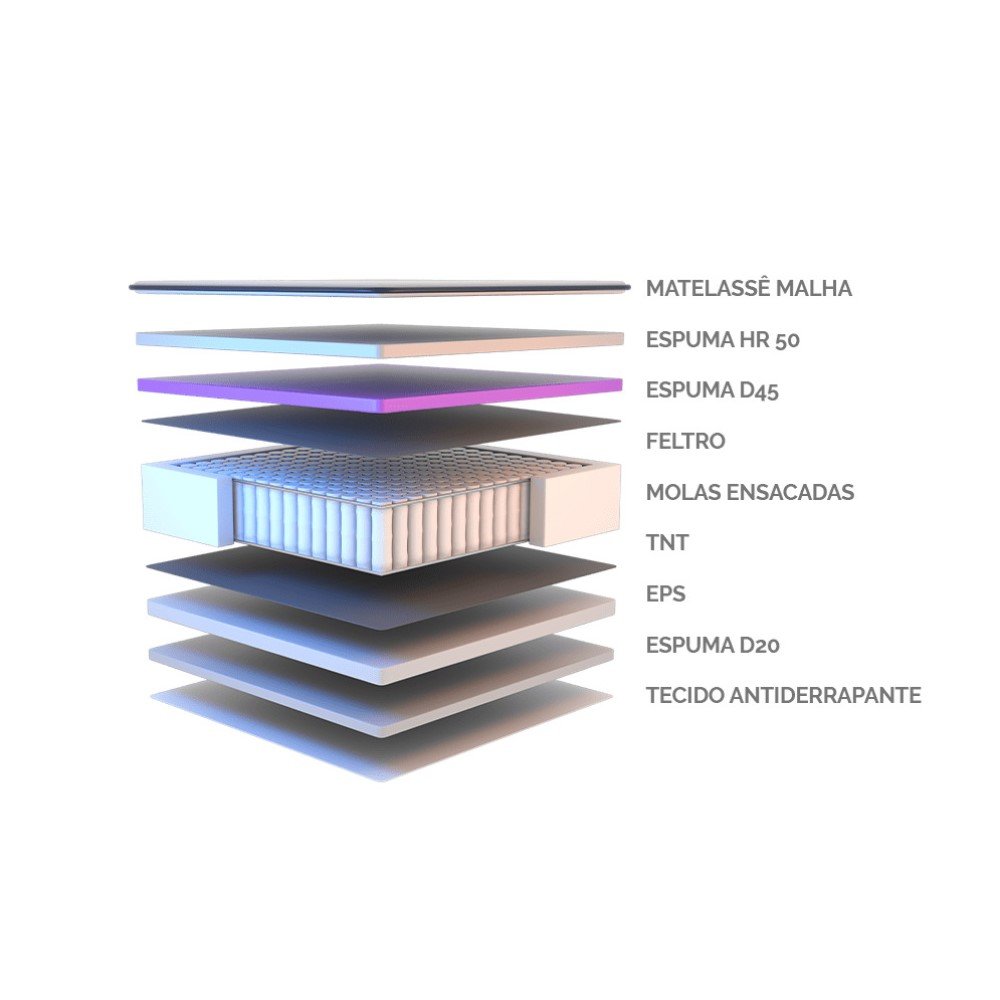 Cama Box Casal Queen Size 158x198x79cm Class Gazin Colchões Megasul - 3