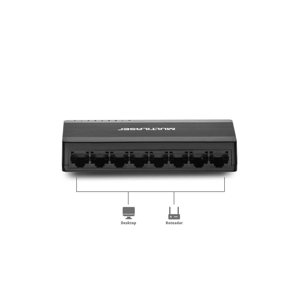 Switch Mini Multilaser 8 Portas Soho - Re308out [reembalado] Re308out - 3