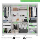 Ver imagem 5 de Guarda-roupa Casal 8 Portas 4 Gavetas com Espelho com Pés Montreal 100% Mdf Montreal