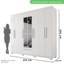 Ver imagem 3 de Guarda-roupa Casal 8 Portas 4 Gavetas com Espelho com Pés Montreal 100% Mdf Montreal