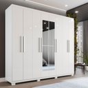 Ver imagem 1 de Guarda-roupa Casal 8 Portas 4 Gavetas com Espelho com Pés Montreal 100% Mdf Montreal