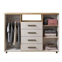 Ver imagem 5 de Cômoda 4 Gavetas 2 Portas Berlim 136cm Genialflex