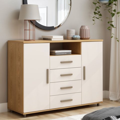 Cômoda 4 Gavetas 2 Portas Berlim 136cm Genialflex