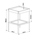 Ver imagem 4 de Mesa Lateral Quadrada com Prateleira 43cm Palhinha Pé Metal Oslo