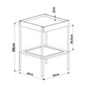 Mesa Lateral Quadrada com Prateleira 43cm Palhinha Pé Metal Oslo - 4