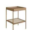 Ver imagem 7 de Mesa Lateral Quadrada com Prateleira 43cm Palhinha Pé Metal Oslo Bege