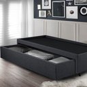 Ver imagem 6 de Base Box Cama Viúva com Gaveta Sapateira para Colchão 120x203 Cm Linho