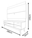 Ver imagem 6 de Rack com Painel Limit 1.8 Off White com Nature - Móveisaqui