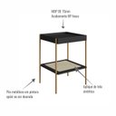Ver imagem 6 de Mesa Lateral Quadrada com Prateleira 43cm Palhinha Pé Metaloslo Preto