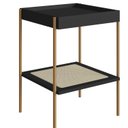 Ver imagem 7 de Mesa Lateral Quadrada com Prateleira 43cm Palhinha Pé Metaloslo Preto