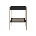 Ver imagem 3 de Mesa Lateral Quadrada com Prateleira 43cm Palhinha Pé Metaloslo Preto