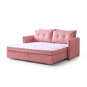 Ver imagem 3 de Sofá Cama Casal Montreal com Colchão Fixo em Linho Rosa