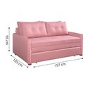 Ver imagem 7 de Sofá Cama Casal Montreal com Colchão Fixo em Linho Rosa