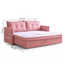 Ver imagem 4 de Sofá Cama Casal Montreal com Colchão Fixo em Linho Rosa