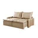 Ver imagem 2 de Sofá Cama Orfeu 2.00 2 Lugares Retrátil 200cm Caramelo Linho Capuccino