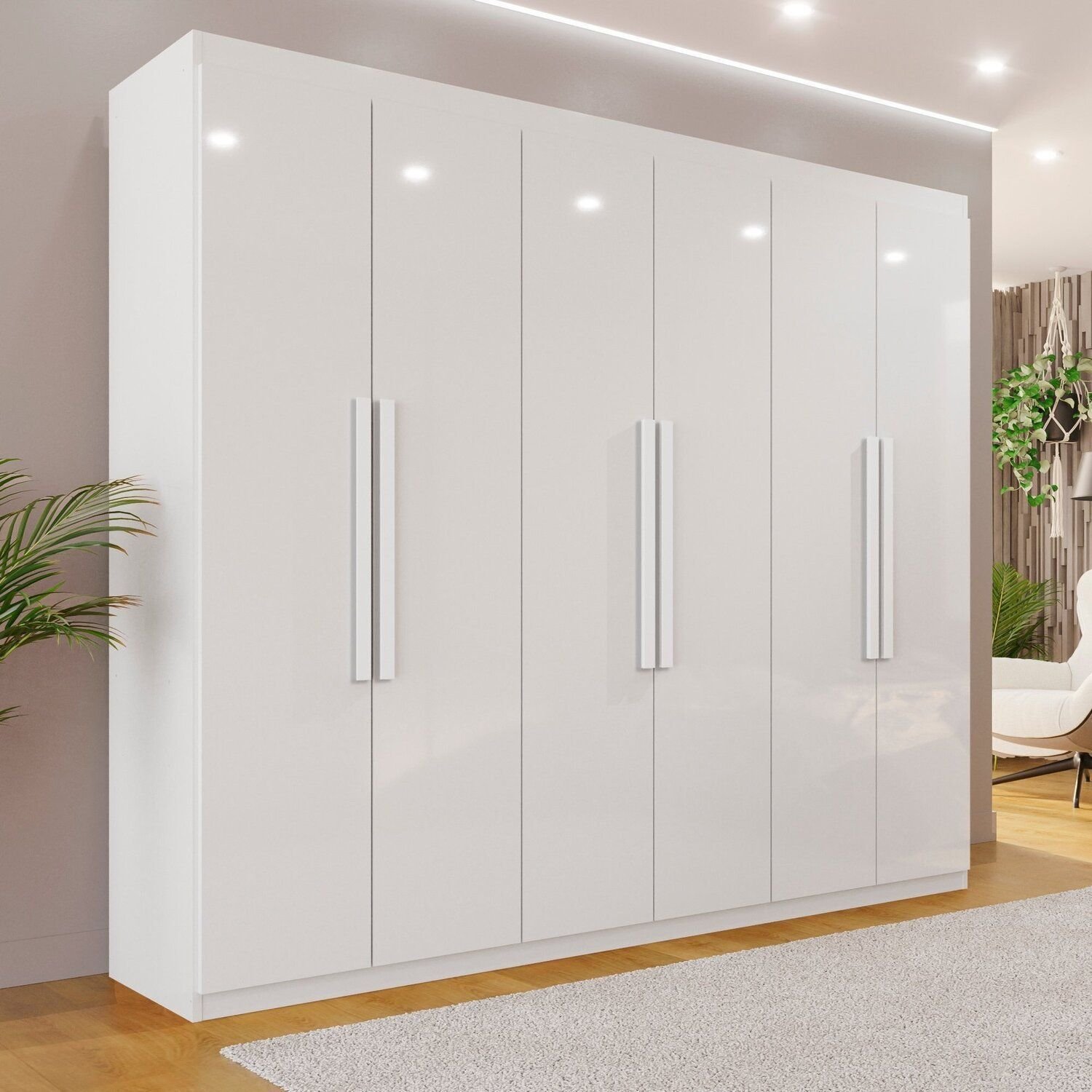「パティ」: Valerion (Matt white ) Guarda-roupa Casal 6 Portas 4 Gavetas Atlanta Atlanta | MadeiraMadeira