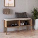 Ver imagem 1 de Sapateira Banco Estofada 93cm Pé Madeira Oslo Bege/Hanover