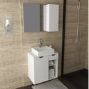 Ver imagem 1 de Conjunto de Banheiro com Gabinete Suspenso 60cm e Espelheira 80cm Branco