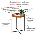 Ver imagem 3 de Mesa de Centro Apoio Sala Estar Decorativa Redonda Canto Mesinha Lateral Sofá Casa Madecor Tampo Bra