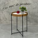 Ver imagem 2 de Mesa de Centro Apoio Sala Estar Decorativa Redonda Canto Mesinha Lateral Sofá Casa Madecor Tampo Bra