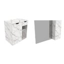 Ver imagem 2 de Conjunto de Banheiro com Gabinete Suspenso 60cm e Espelheira 80cm Branco/Mármore