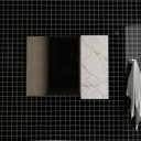 Ver imagem 4 de Conjunto de Banheiro com Gabinete Suspenso 60cm e Espelheira 80cm Branco/Mármore