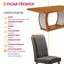Ver imagem 7 de Mesa de Jantar Milena 180cm Tampo MDF Canto Copo Laminado e 6 Cadeiras Lorena